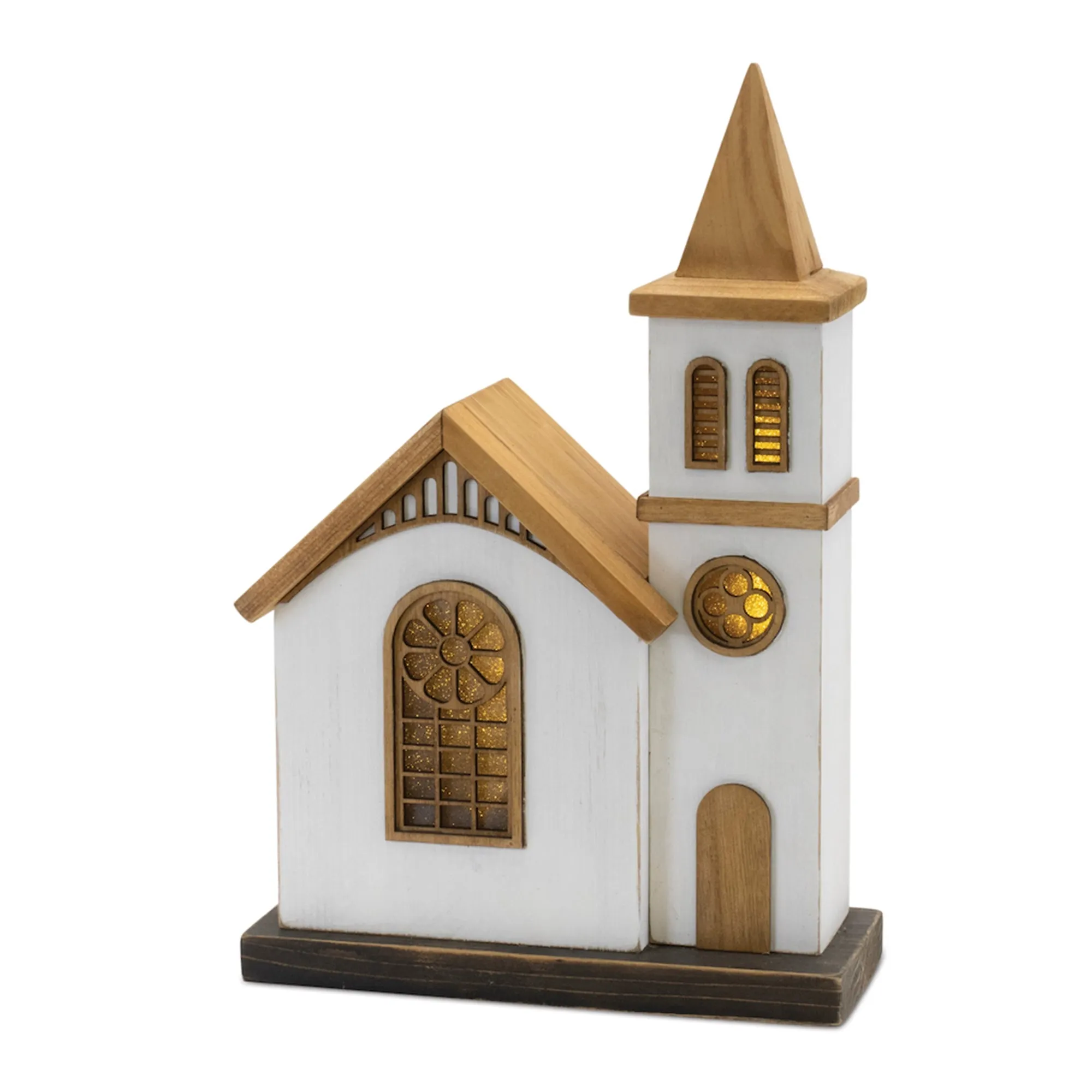 12" LED Church Wood Lantern
