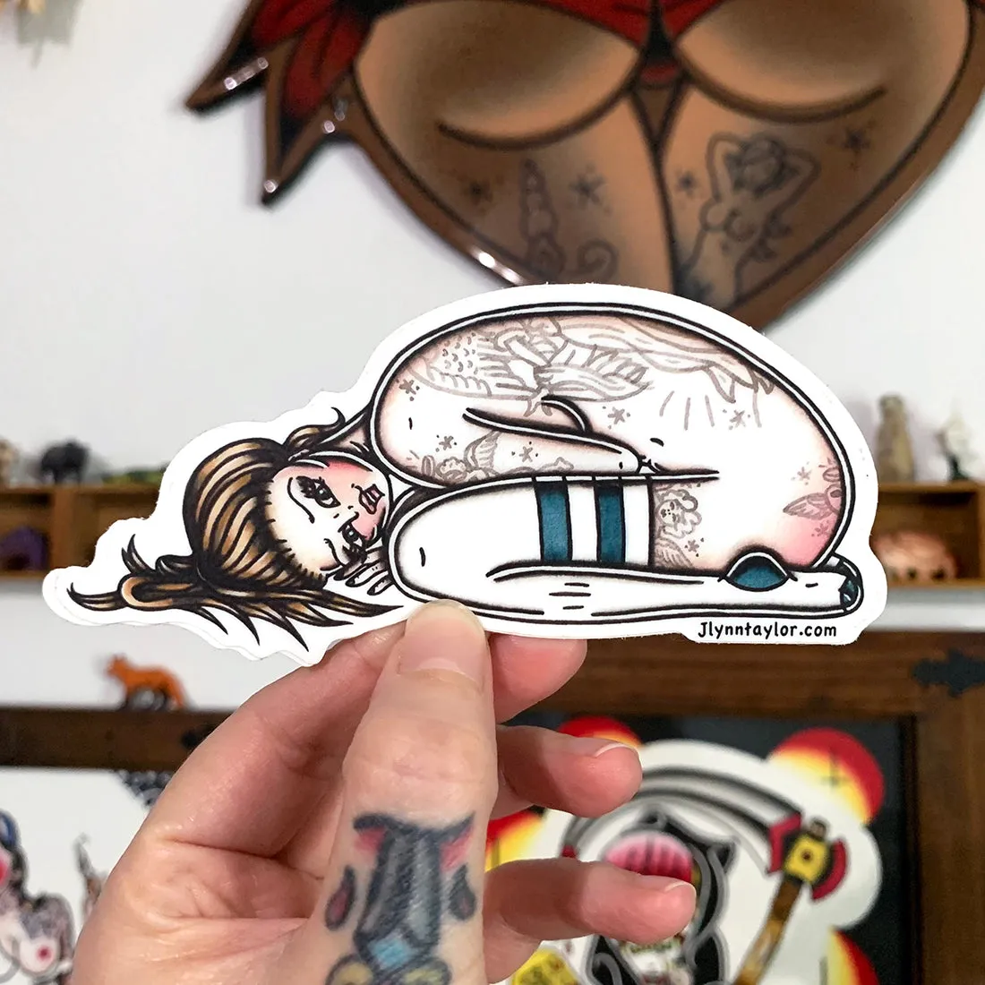 Angel Baby Pinup Sticker