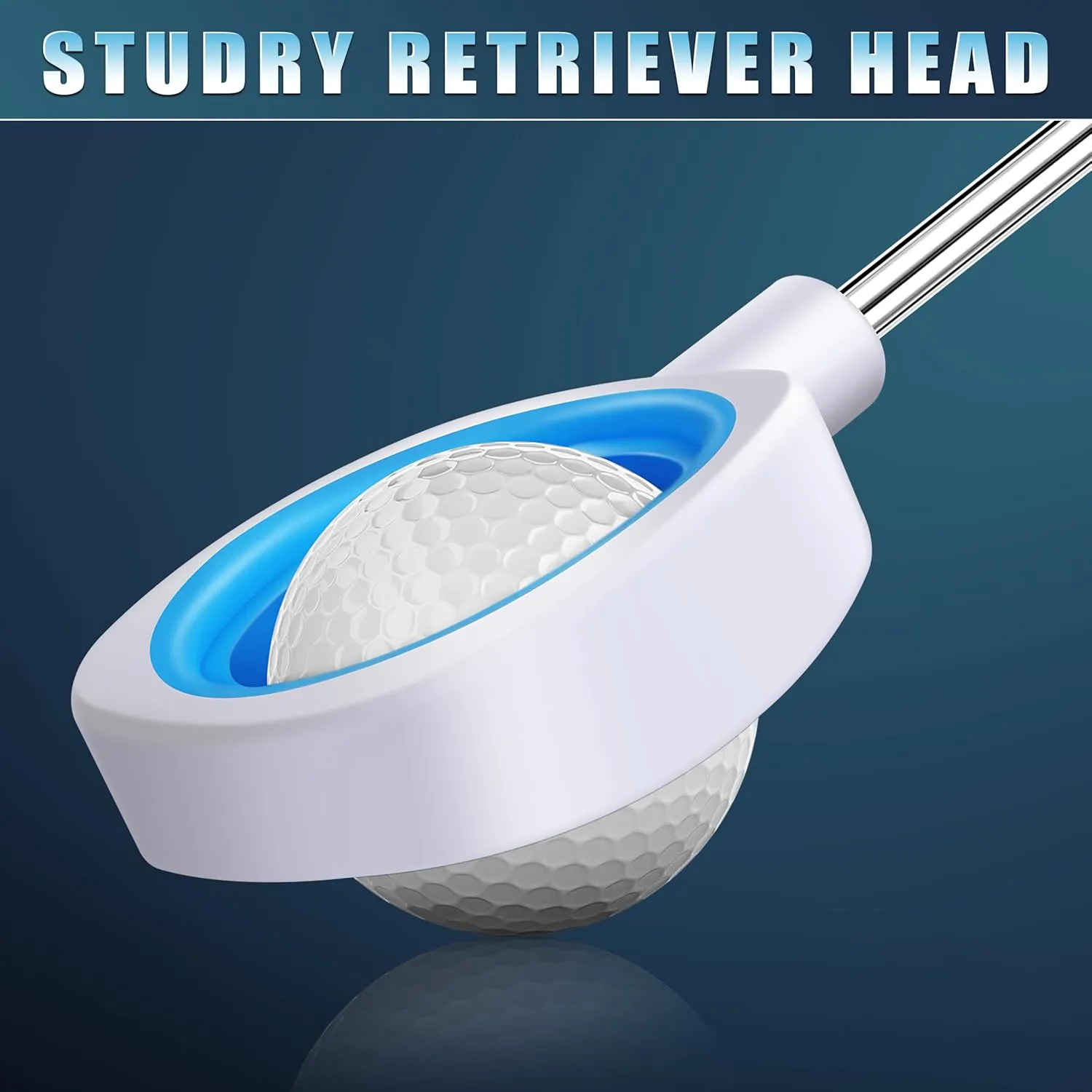 CHAMPKEY Pressure Golf Ball Retriever Performance Version - Thicken Stainless Steel Shaft with Rubber Grip Golf Retriever - Available in 9Ft / 12Ft / 14.5Ft / 16.3Ft