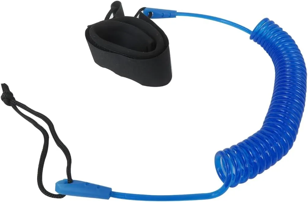Coiled SUP Leash 10 FT Surfboard Leash Sup Leg Rope Strap Stand Up Paddleboard Leash - Blue