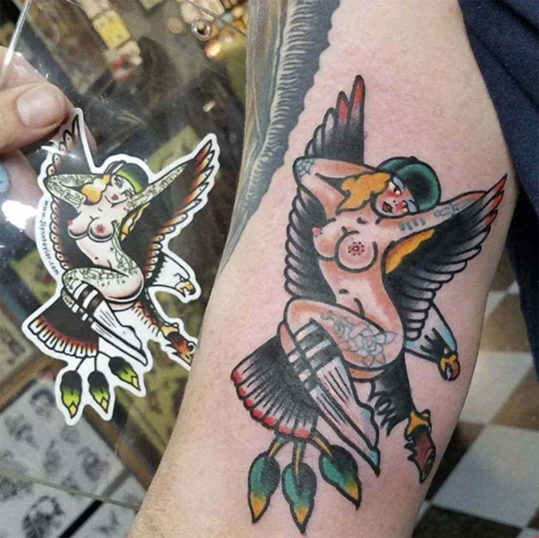 Eagle Pinup Sticker
