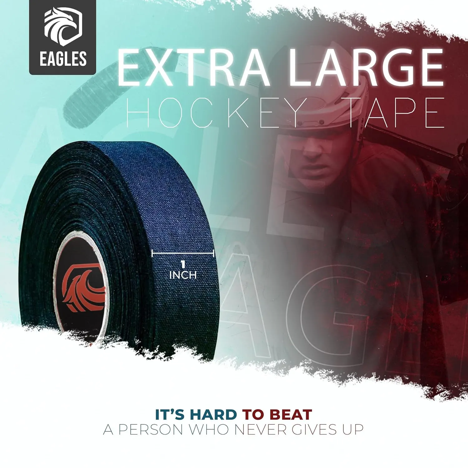 EAGLES Hockey Tape Multipurpose Cloth Tape 60 Feet/Roll for Lacrosse Baseball & Softball Bats, Pullup Bars, Sports Gift Perfect for Wrist, Ankle, Foot, Gymnastics Bar Tape, Fde Grip Tape