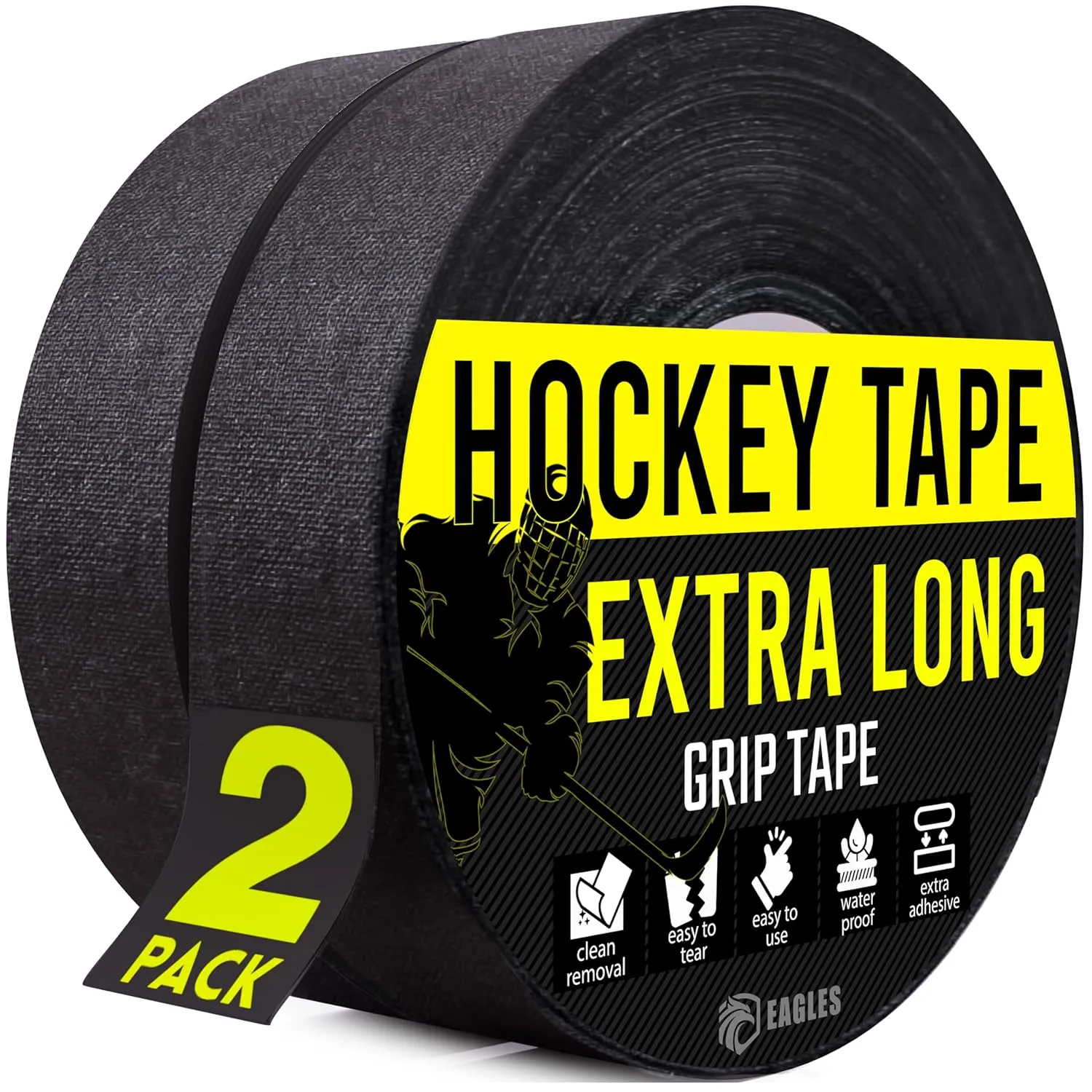 EAGLES Hockey Tape Multipurpose Cloth Tape 60 Feet/Roll for Lacrosse Baseball & Softball Bats, Pullup Bars, Sports Gift Perfect for Wrist, Ankle, Foot, Gymnastics Bar Tape, Fde Grip Tape