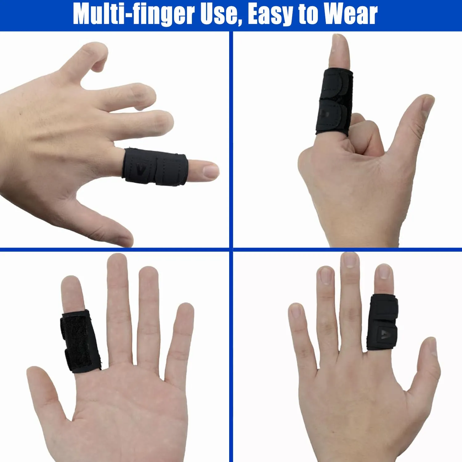 Elastic Finger Sleeves Finger Splint Support Thumb Brace Protector Relieve Pain for Arthritis, Triggger Finger, Reusable Finger Tapes for Basketball, Tennis, Baseball, Volleyball, Badminton - M