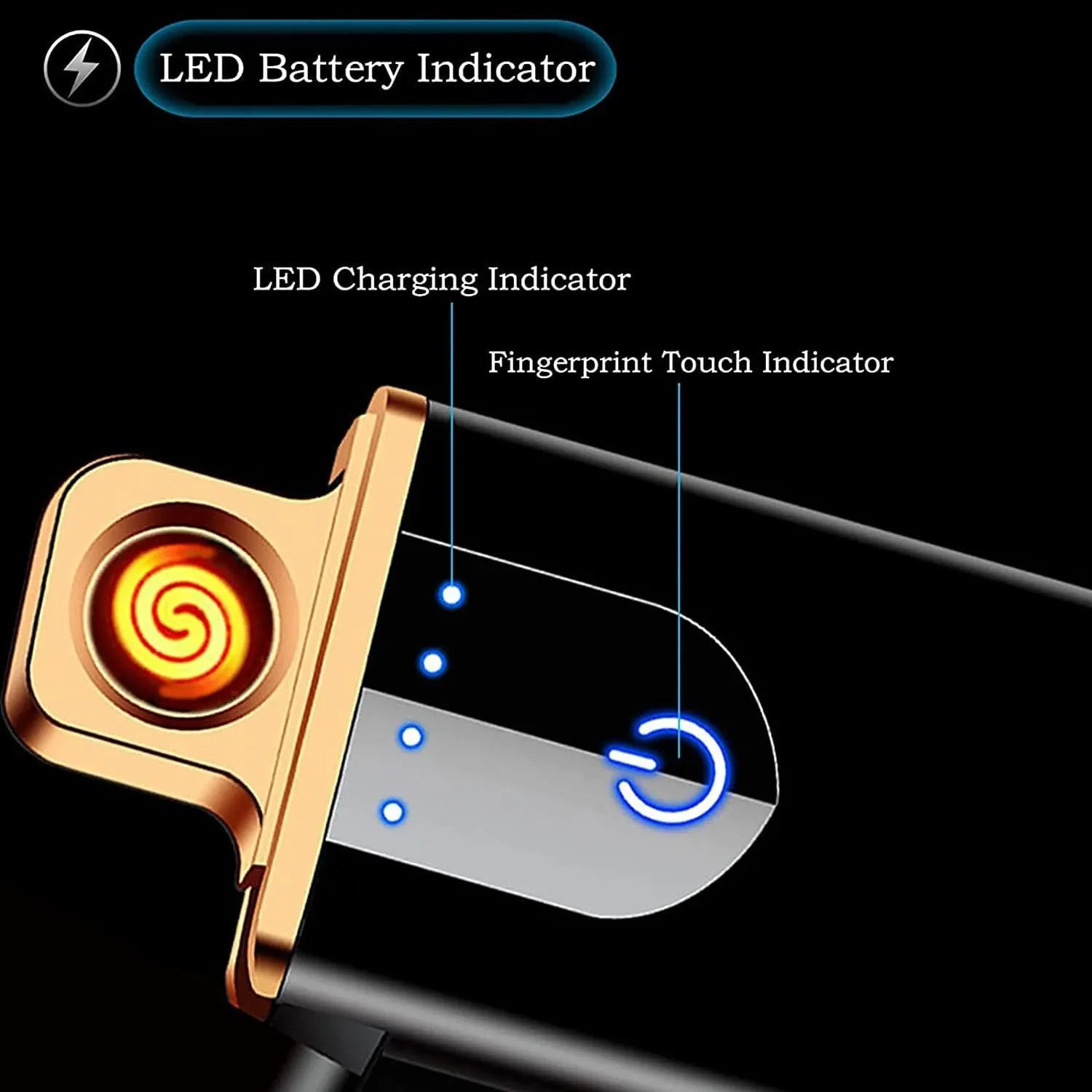 Electronic Smart USB Rechargeable Lighter - Double-Sided Ignition, Windproof, Flameless, Lightweight Plasma With Battery Indicator (Rainbow)
