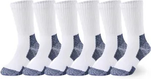 EPEIUS Kids Boys/Girls' Cushioned Crew Socks Thick Cotton Athletic Socks 6 Pack 4-14 Years