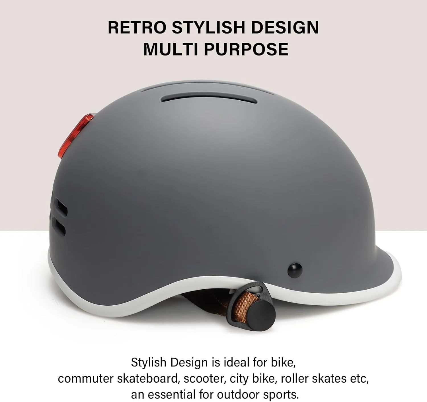 Exclusky Bike Helmet for Adults,Adjustable Cycling Helmet for Men & Women Safety Certified Bicycle Helmet for Commuting, Road Biking, Skating with USB Rechargeable Rear Light