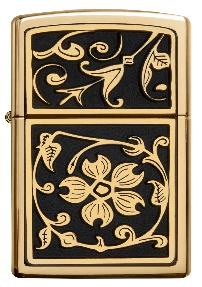 GOLD FLORAL FLUSH EMBLEM