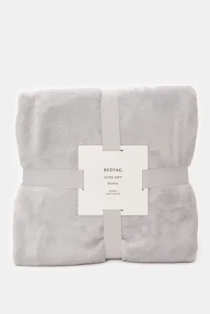 Grey Plain Ultra Soft Blanket (Double Size)
