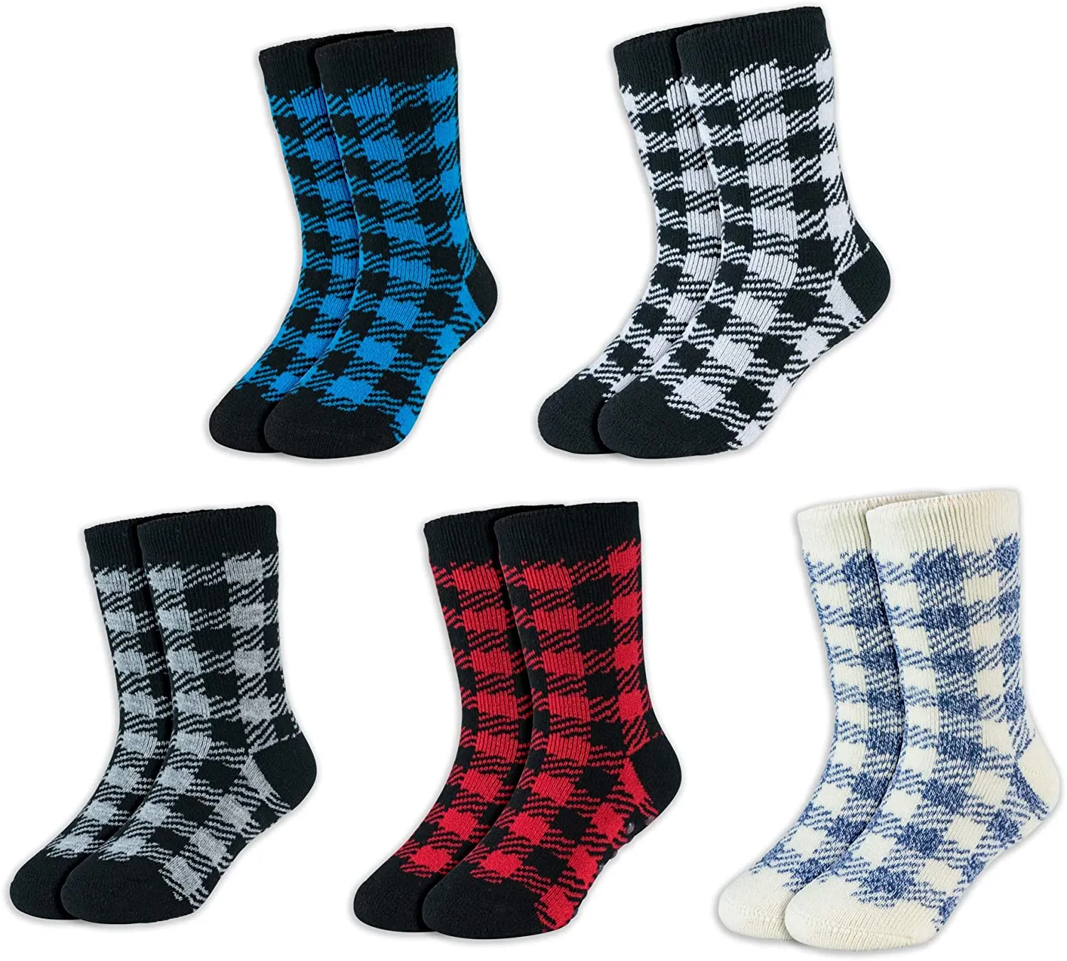 Hot Feet Toddler Girls 5pk Crew Thermal Socks w/Soft Thick Brushing Inside