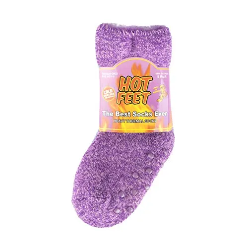 Hot Feet Toddler Girls 5pk Crew Thermal Socks w/Soft Thick Brushing Inside