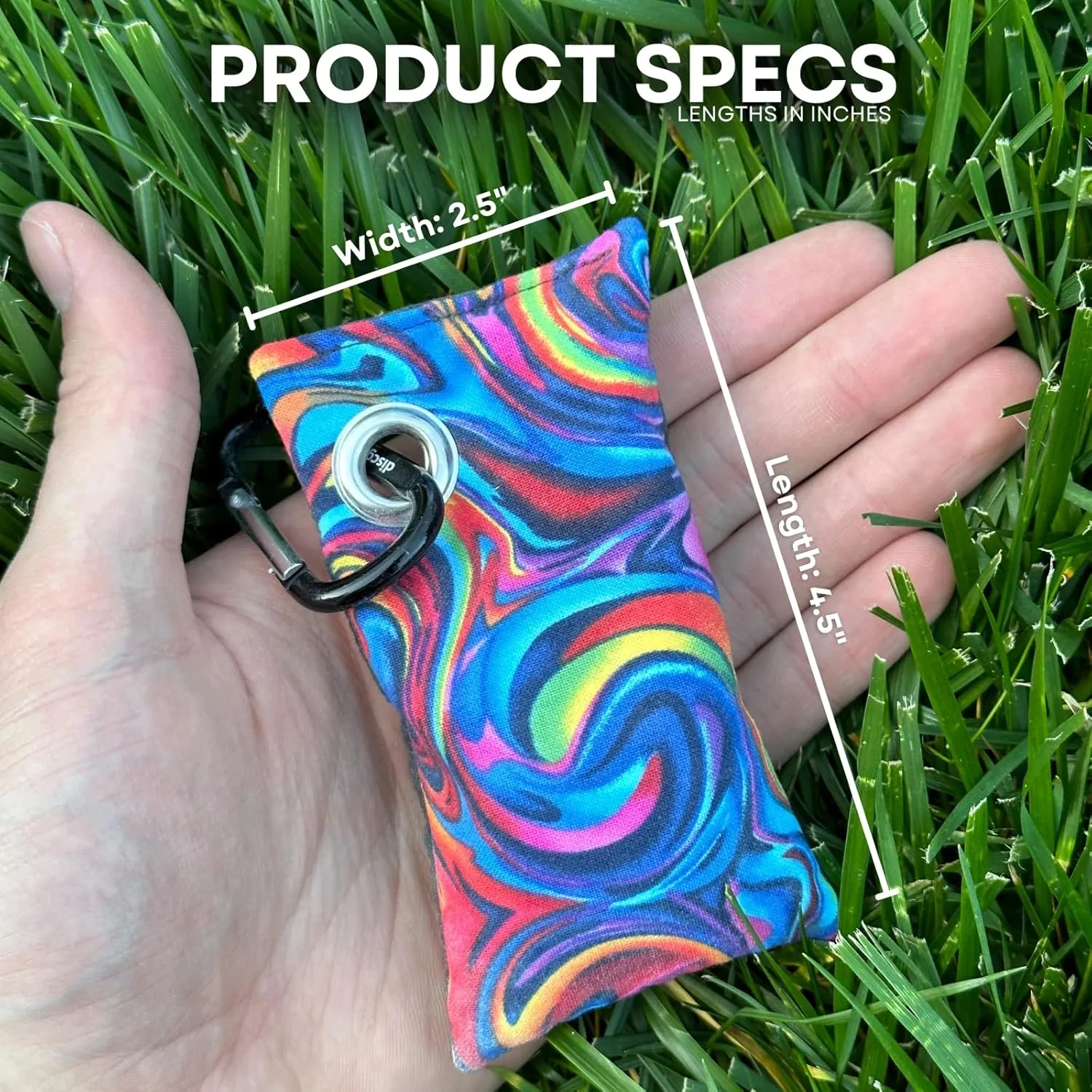 HYZER HOUND DISCS Disc Golf Chalk Bag | Dry Your Hands in the Heat of Summer | Attaches to Bag with a Carabiner | Improve Your Hand Grip for Consistency | Essential Disc Golf Accessories | Chalk