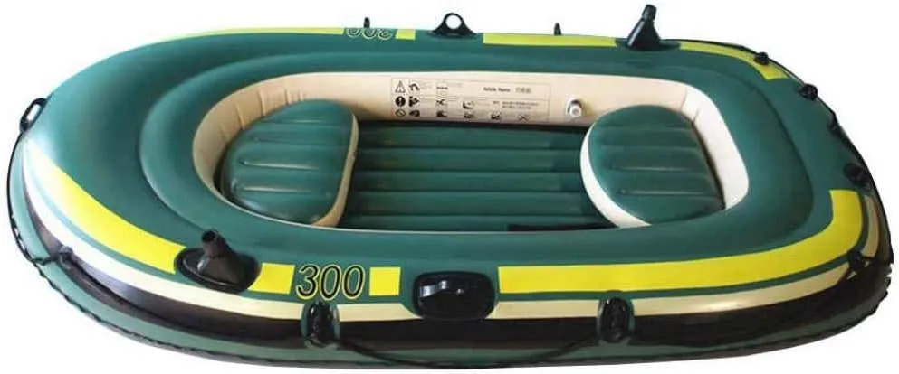 Inflatable Kayak Boat, Touring Kayak Canoe Boat Set, 3 Person Rafting Fishing Dinghy with Paddles and Air Pump,3-Person Boat