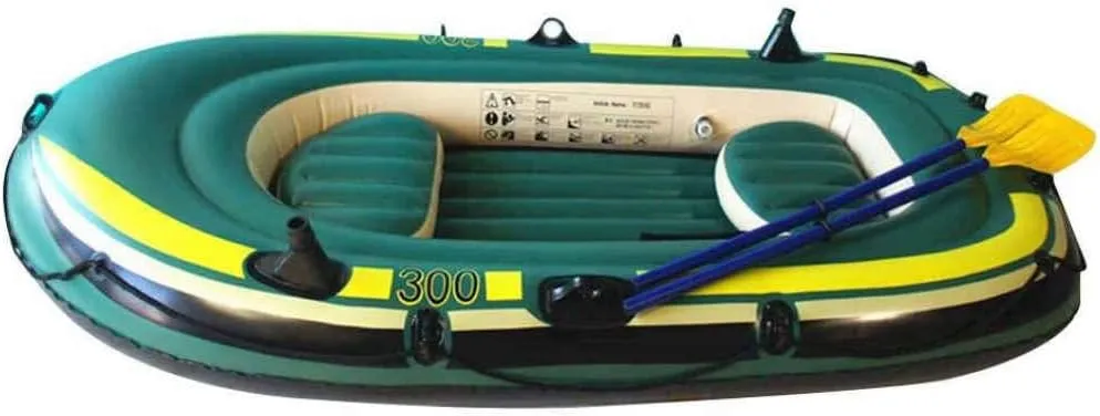 Inflatable Kayak Boat, Touring Kayak Canoe Boat Set, 3 Person Rafting Fishing Dinghy with Paddles and Air Pump,3-Person Boat