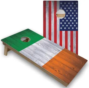 Ireland & USA Flag Regulation 2x4 Corn Hole Board Game Set - Includes Boards, Bags & More