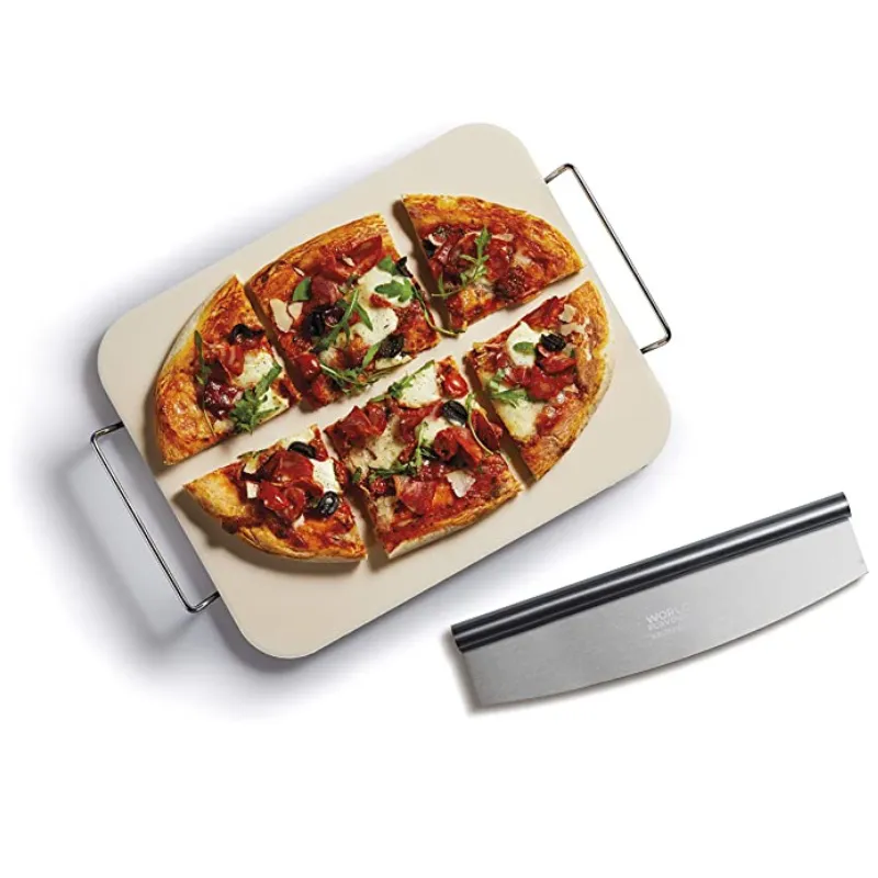 Kitchen Craft Pizza Stone Rectangular Set 37 x 30cm