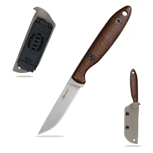 Knives DC53 Steel Tactical Fixed Blade Knife with kydex sheath for Men EDC Outdoor Camping Survival Hunting (White Micarta Handle)
