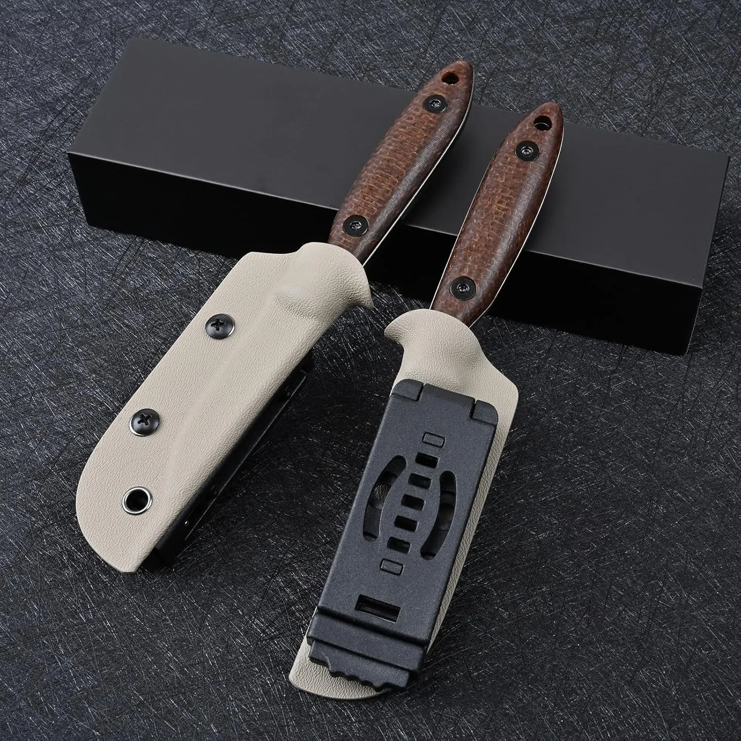 Knives DC53 Steel Tactical Fixed Blade Knife with kydex sheath for Men EDC Outdoor Camping Survival Hunting (White Micarta Handle)