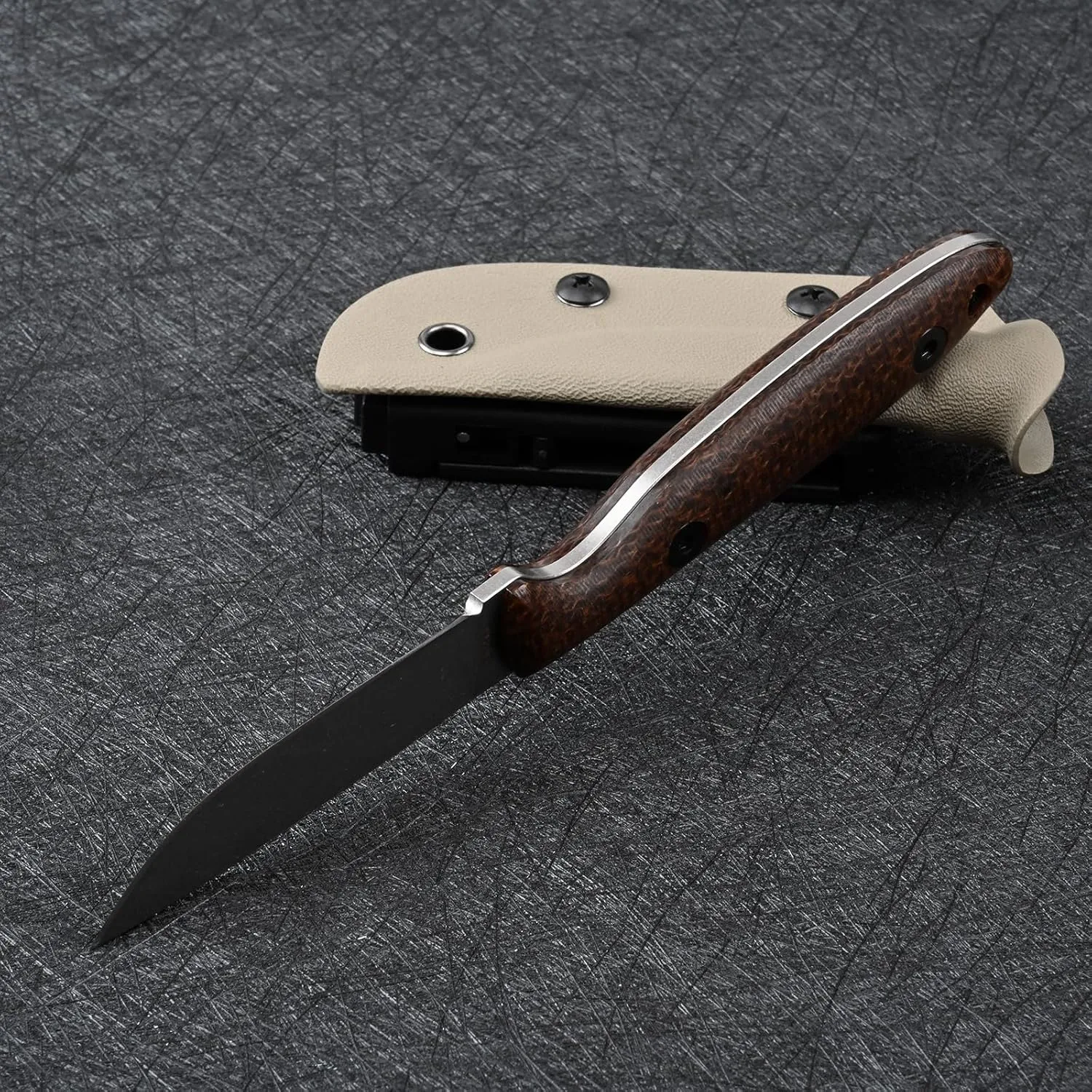 Knives DC53 Steel Tactical Fixed Blade Knife with kydex sheath for Men EDC Outdoor Camping Survival Hunting (White Micarta Handle)