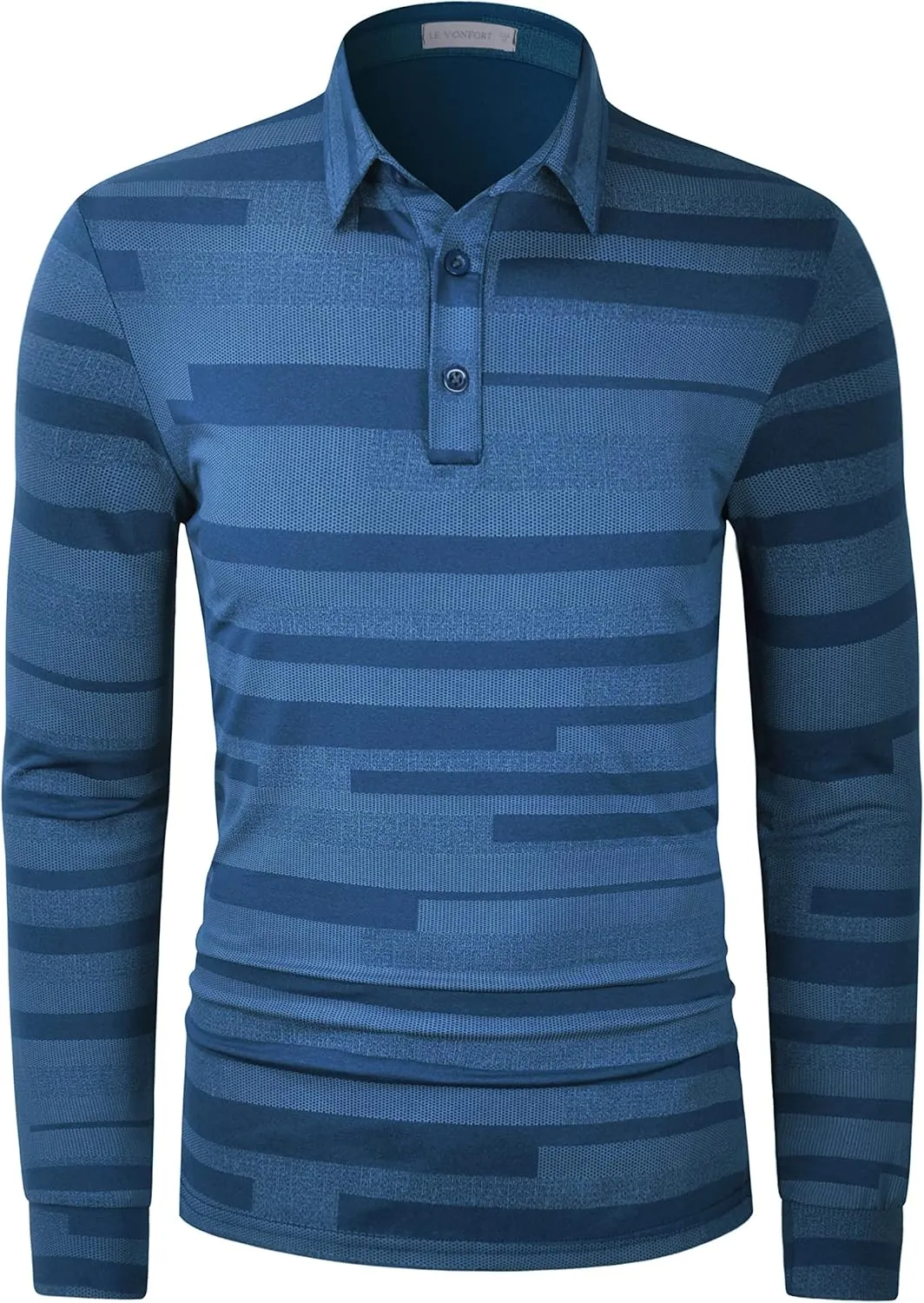 Long Sleeve Polo Shirts for Men Casual Dress Polo Tee Shirts Lightweight Quick Dry Collared Golf Shirt