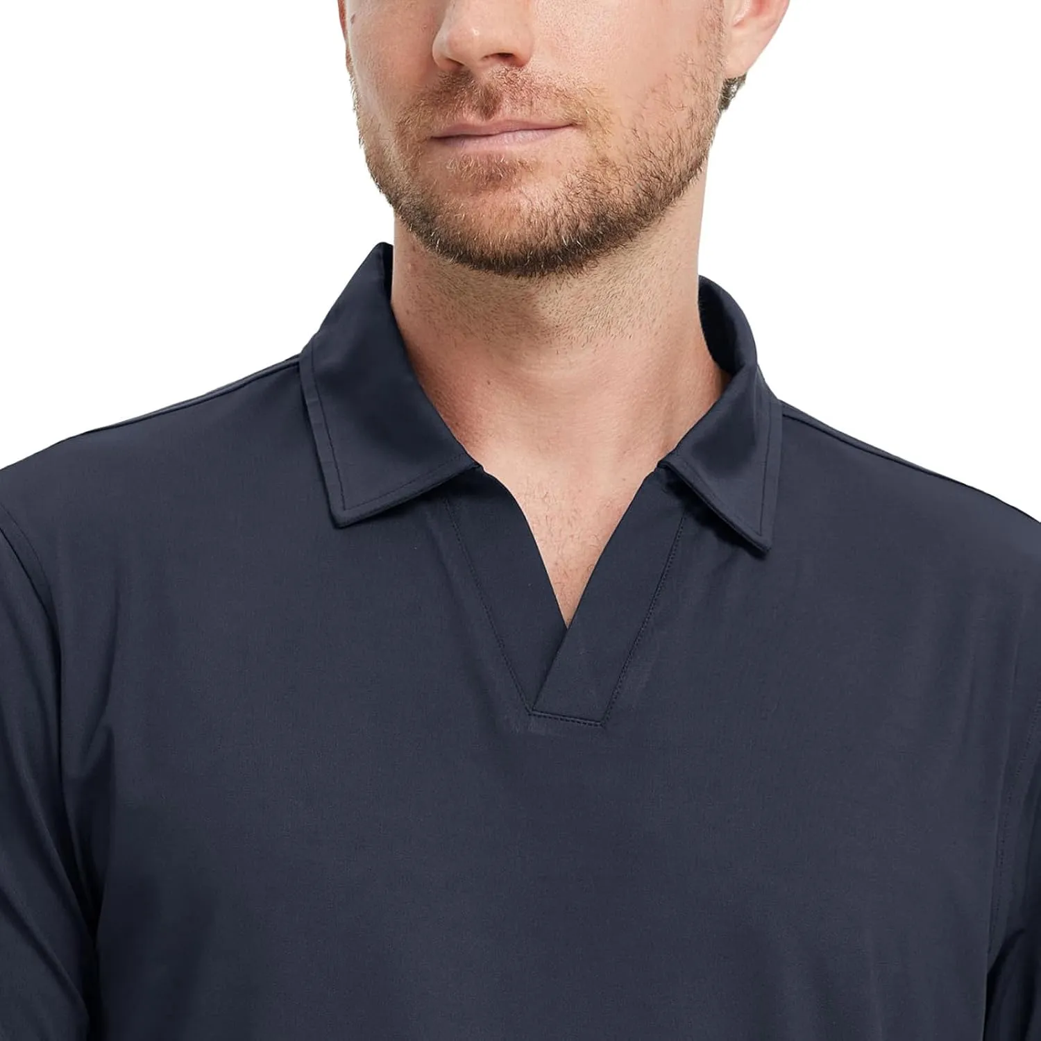 M MAELREG V Neck Polo Shirts for Men Performance Casual Moisture Wicking Mens Golf Polo Shirts Short Sleeve with Collar