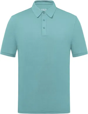 Men's Lightweight Golf Polo Shirt, Stretch Quick Dry Solid Tennis Shirt, Moisture Wicking Short Sleeve Dry Fit