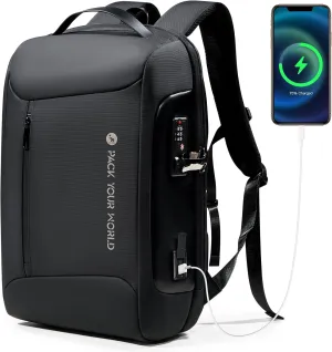 OIWAS Business Backpack for Men, Anti-Theft Backpack Fits 15.6 Inch Laptop, High Tech Backpack with USB Charging Port, Water Resistant Travel Laptop Backpack for Men and Women