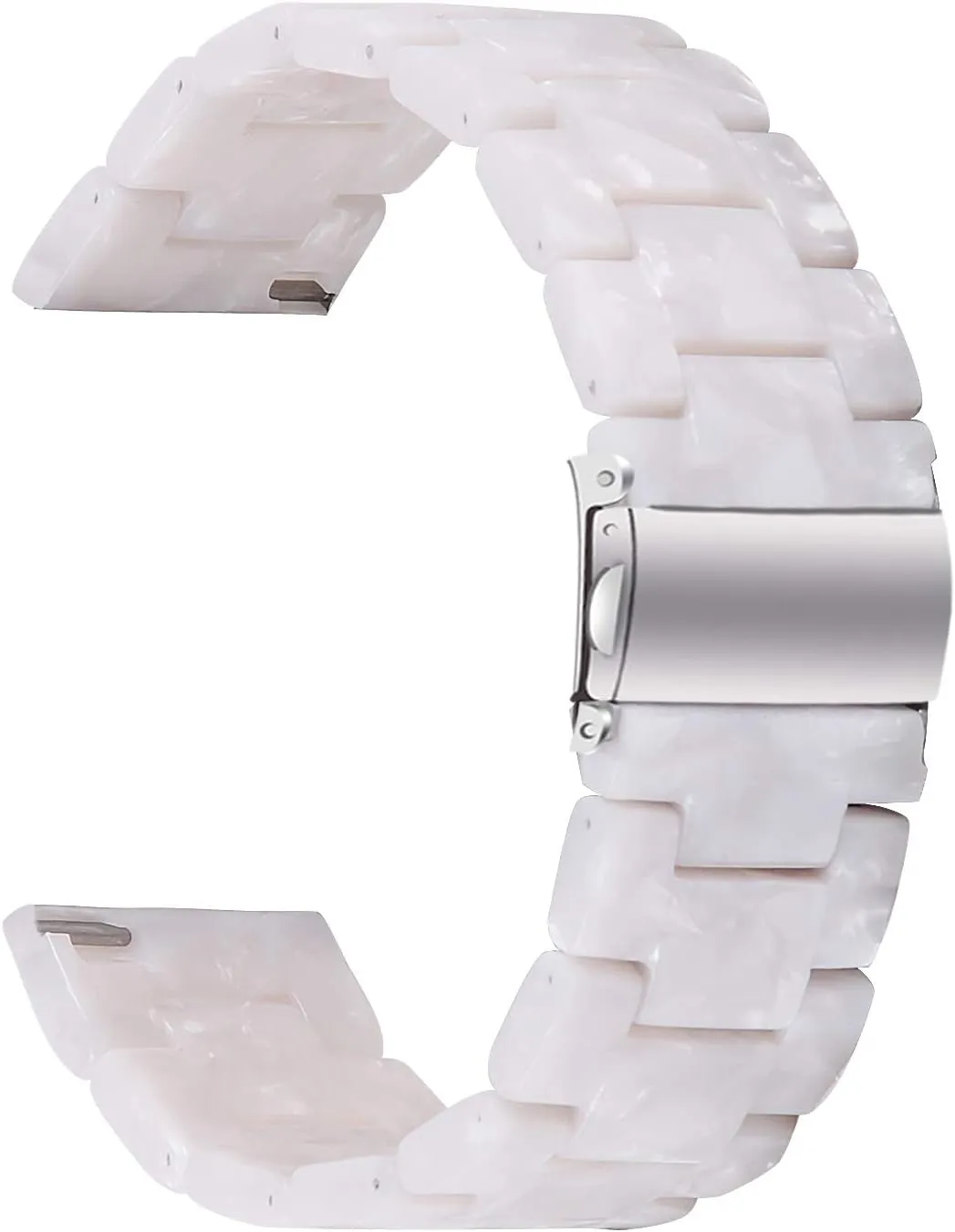 Resin Watch Band Compatible with Fitbit Versa 4/Sense 2/Versa 3/Fitbit Sense, Lightweight Adjustable Fashion Bracelet Wristband Replacement for Women Men with Stainless Metal Buckle