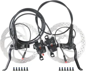 ShimanoOEM MT200 E-Bike Hydraulic Disc Brakes Set, New Upgrade 2-Pin 2-Piston Ebike Hydraulic Brakes Set with 160/180/203mm Rotors, Pre-Bled with Mineral Oil Ebike Hydraulic Brakes