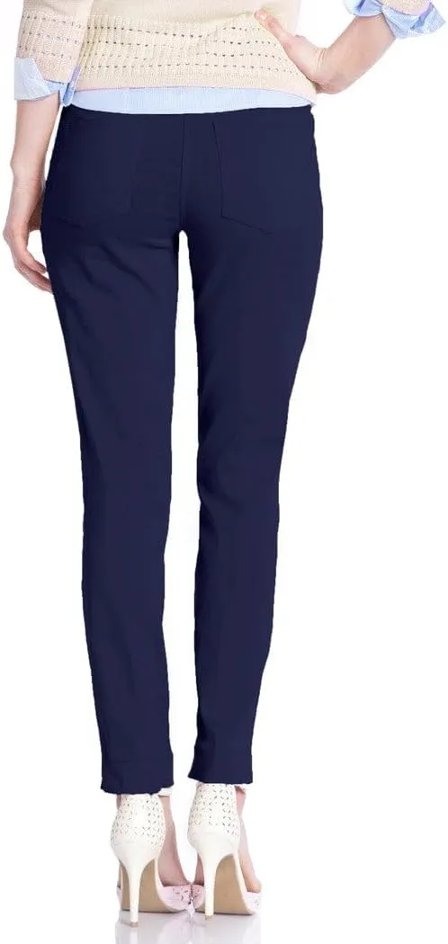 SLIM-SATION Women's Wide Band Ankle Pant Pull-on Pant with Tummy Control