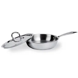 UMAI X SAVYA Home Triply Stainless Steel Frying Pan | 22 cm | 1.5 L | Stove & Induction Cookware | Heat Surround Cooking | Easy Grip Handles | Stainless Steel Fry Pan
