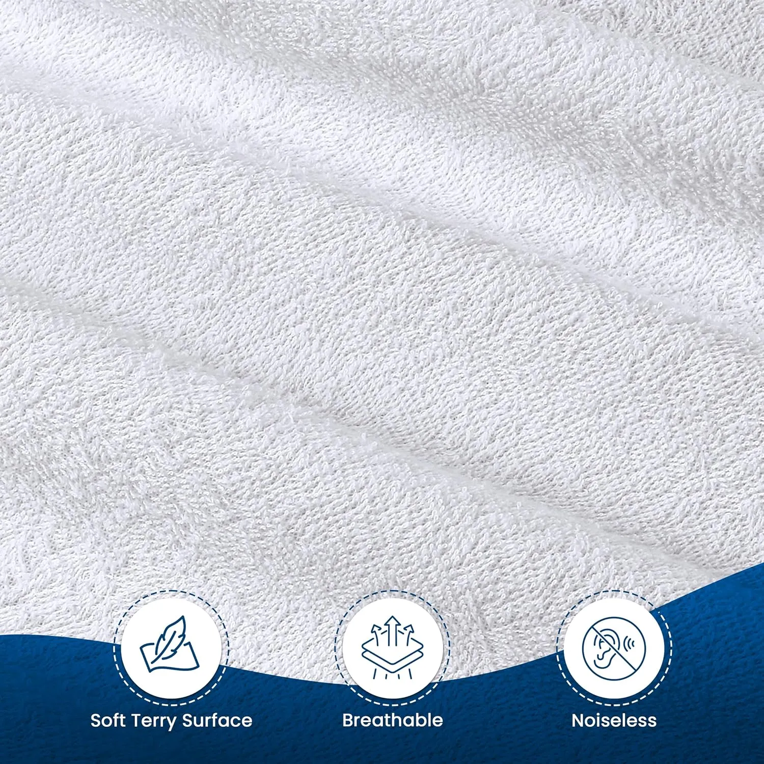 Utopia Bedding Waterproof Mattress Protector Queen Size, Premium Terry Mattress Cover 200 GSM, Breathable, Fitted Style with Stretchable Pockets (White)