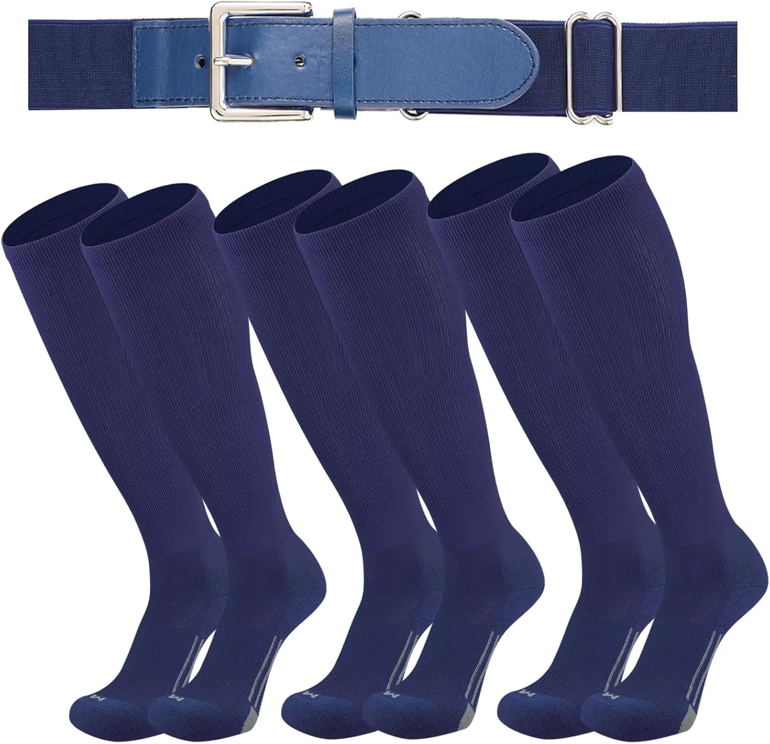 Youth Elite Baseball/Softball Socks & Belt Combo (3 Pairs of Socks with 1 Belt)